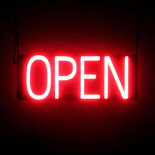 SpellBrite BATTERY OPERATED OPEN Sign | Neon Open Sign Look,