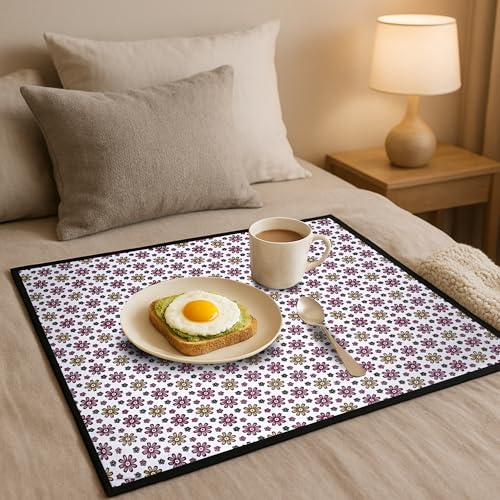 Image of Star Weaves Waterproof Bed Server /Food Mat /Bedsheet Protector /Reversible in 3 Layered Heavy Material(Colour and Print Might Vary According to Availability) / bed server mat Reversible / Place Mat