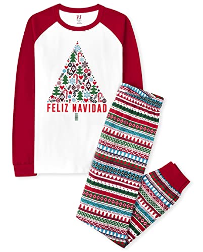 The Children's Place Family Matching, Christmas and Holiday Pajama Sets, Cotton Juego de Pijama, Feliz Navidad, X-Small (Adult) Unisex bebé