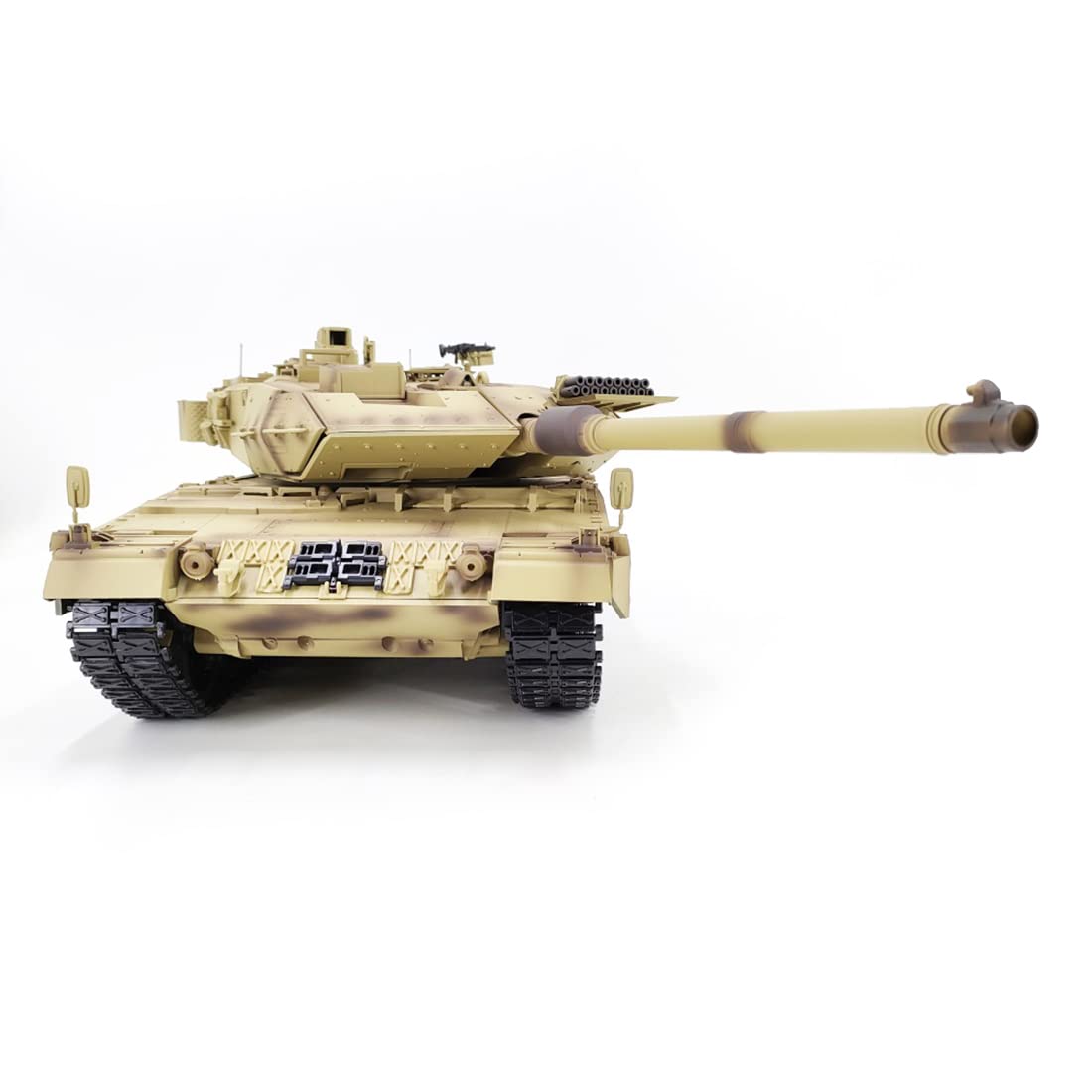 LAKIN RC Char Télécommandé Leopard 2A7 Allemand - Main Battle Tank avec Prise de Vue, Effet Sonore, Lumière LED et Fumée - Modèle Militaire Cadeau