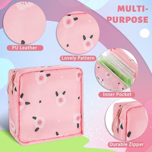 Image of 2Pcs Period Bag, Sanitary Napkin Storage Bag Portable Reusable Sanitary Pads Bags for Women Tampons Holder for Purse Period Pouch with Zipper Feminine Care Kit