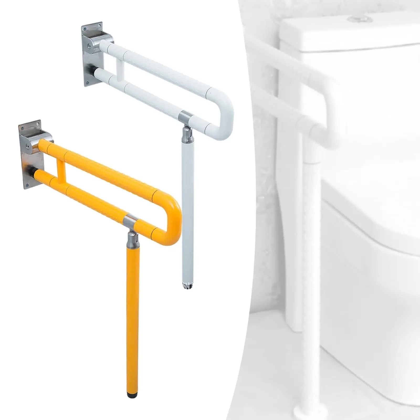 Barra Abatible Baño Mango de agarre plegable, soporte pasamanos, barras for discapacitados acero inoxidable, bañera, ducha(Yellow)