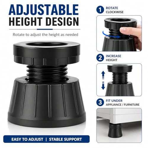 Image of Vibration Absorbing Pads India, Fridge Rubber Legs, Washing Machine Stand Adjustable, Shock Absorber feet, Noise dampening Washer pad