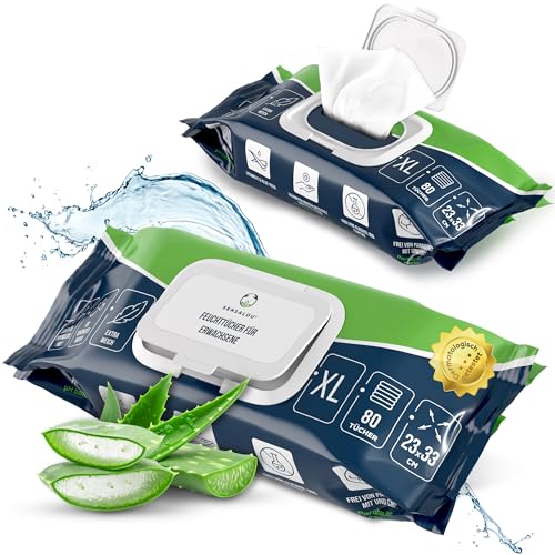 Sensalou Toallitas Húmedas XXL 23x33 cm – Extra Grandes y Suaves, Sin Alcohol, Ideales para Cuerpo, Manos y Superficies, Uso Diario, Piel Sensible, Higiene Práctica – Paquete de 80 Unidades