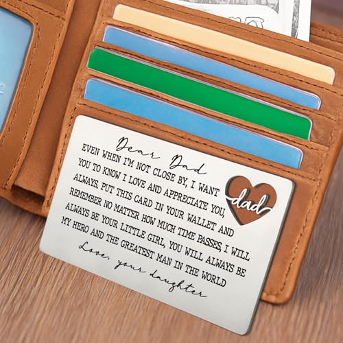Image of YODOCAMP Dad Appreciation Wallet Card, Thank You Gift from Daughter, Encouragement Greeting Card for Father, Everyday Reminder of Love and Gratitude, Pocket Card QBK16
