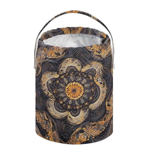 Image of Tatenale Crochet Bag Yarn Bag Knitting Project Bag with Pockets and Handle Portable Yarn Storage Organizer Tangle Free 8.3x11 InchCottonmouth Skin Mandala Dark Purple45