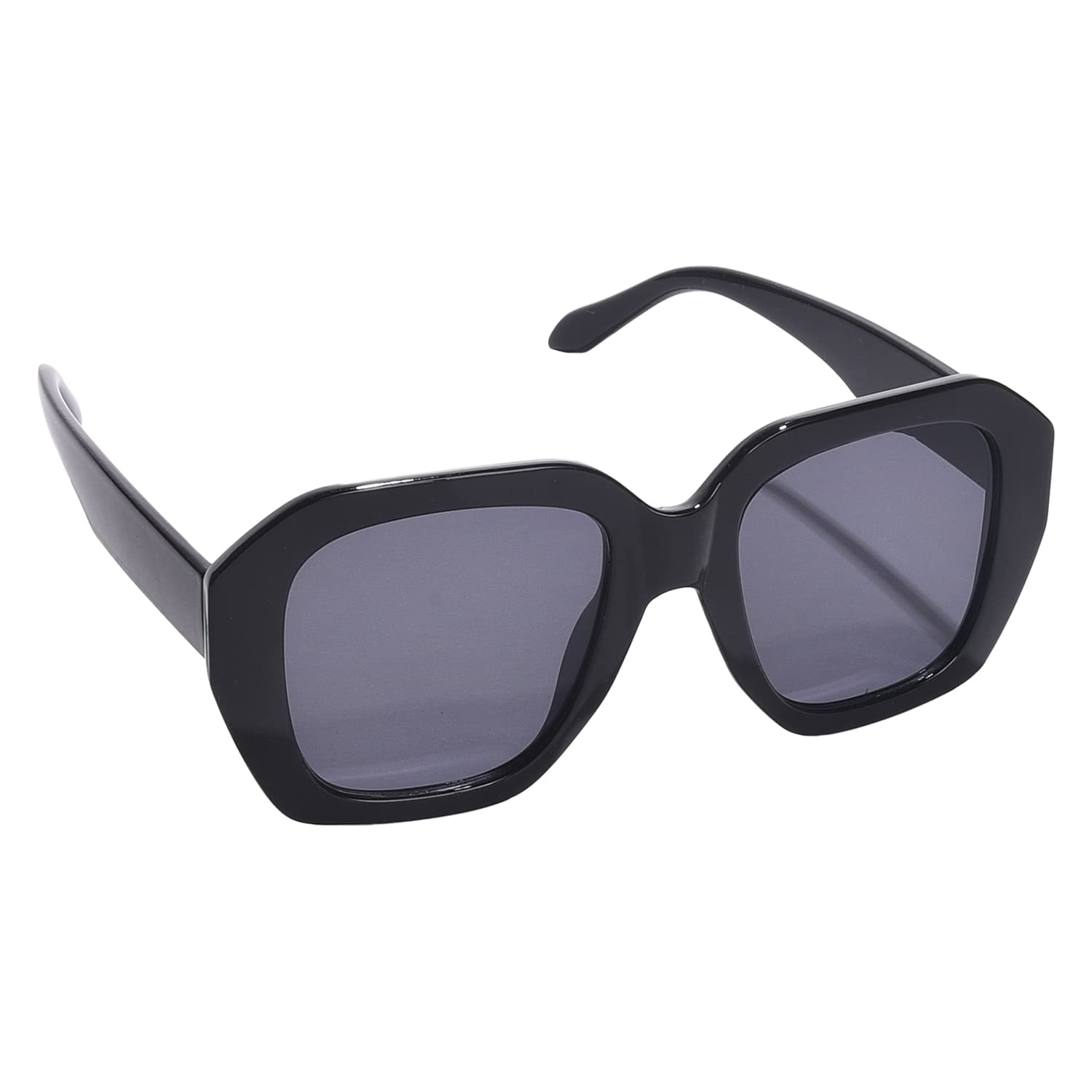 Haute Sauce Women Black Lens Black Oversized Non-Polarized Sunglasses (Hssg1050)| Pack Of 1