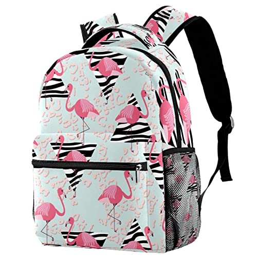 Mochila de flamencos rosados ergonómica para organizar tus libros universitarios y ordenador