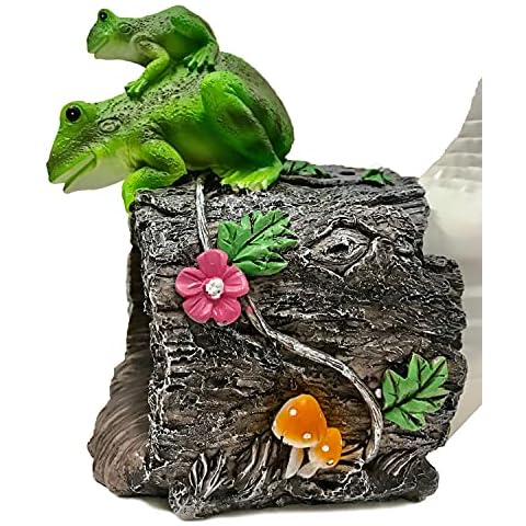 Decorative Downspout Extension Whimsical Outdoor - Downspout Covers -Gutter Spout Splash Garden Statue -Downspout Diverters (Green Frog Mother and Son) Cover