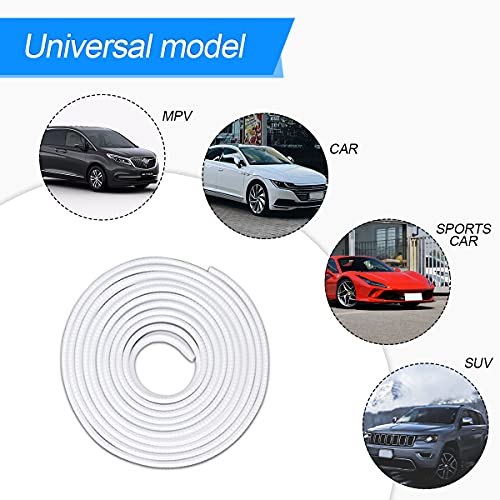 Car Door Edge Guards, 16Ft Universal Rubber Seal Protector U Shape Edge Trim Car Door Edge Protection For Most Car, Aluminum Boat Edge Guards (White/16Ft) #TOP5
