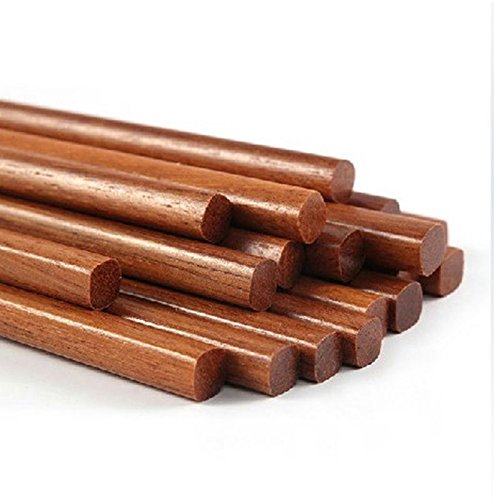 Wooden Chopsticks Reusable Dishwasher Safe 10 Pairs Chinese Asian Korea Iron Wood Handmade Chopstick Natural Healthy For Cooking Eating Restaurants Gourmets Noodles Portable Long Brown #TOP1