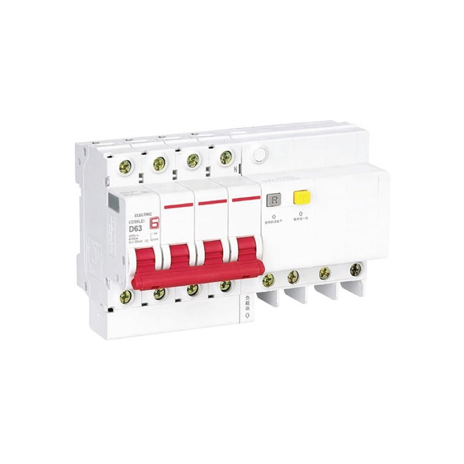 Disjoncteur micro-fuite CDB6LEi 4P C 25A circuit triphasé courbe C - 2
