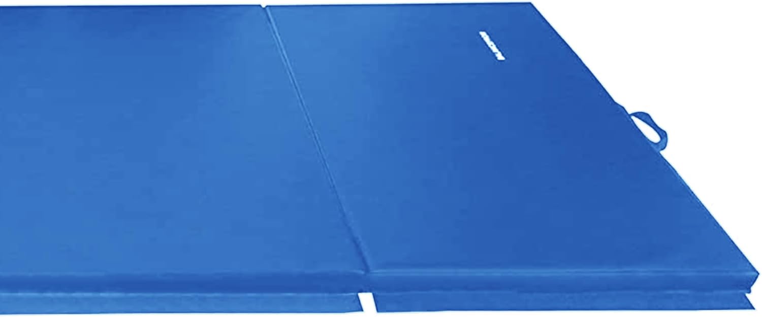 Blue 4'x8'x2" High Density Vinyl Folding Gymnastics Mat
