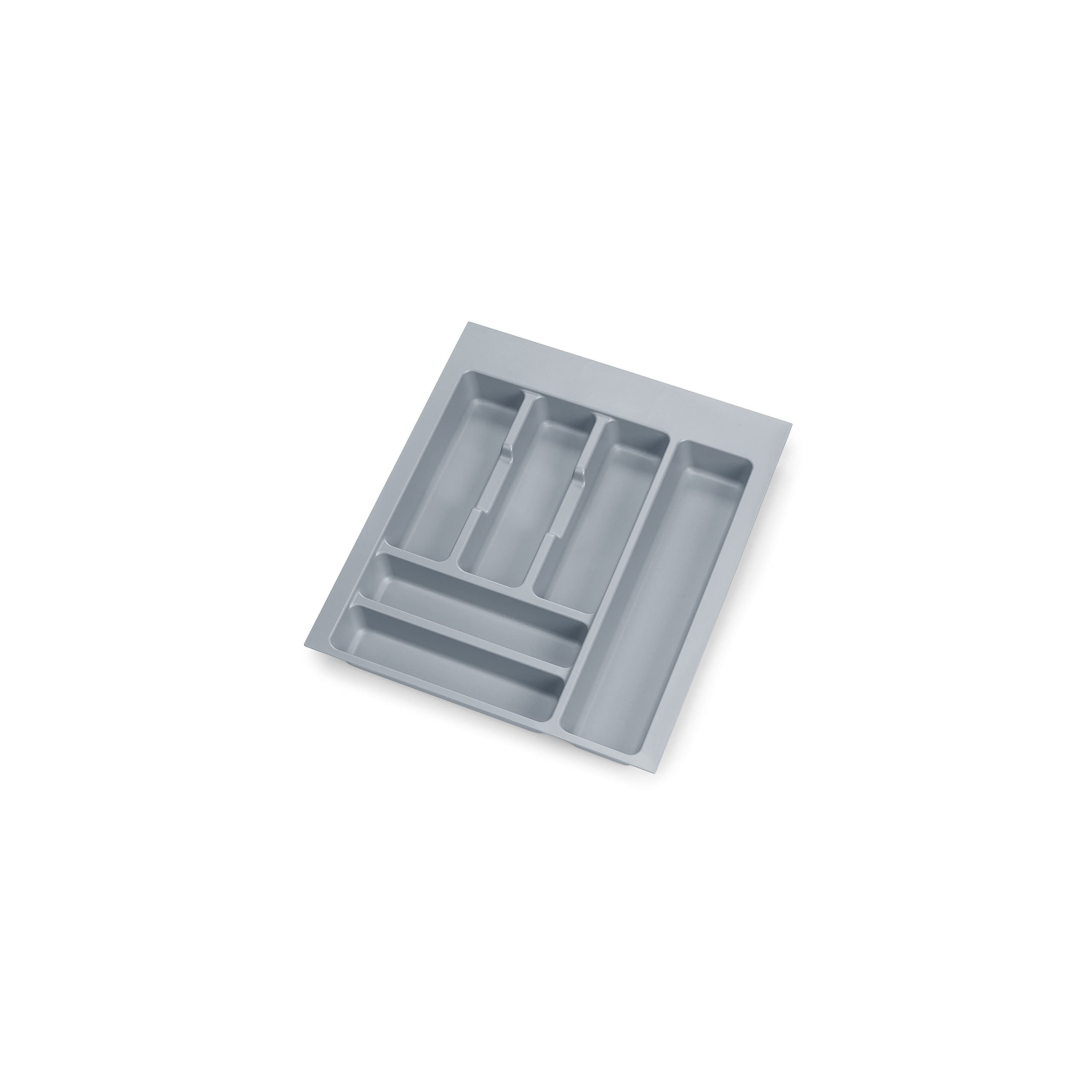 EMUCA - Organizador de Cubiertos, Organizador cajón de Cocina, cubertero, 6 compartimientos, módulo 45cm, Plástico, Gris