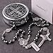 HanlinCC 6mm Hematite Stone Black Beads Catholic Saint Benedict Rosary Necklace for Men and Boy with St.Benedict Center Piece and Crucifix with Metal Gift Box