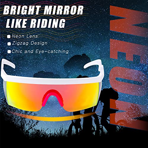 Image of Frienda 3 Pairs 80s Retro Sunglasses Semi Rimless Zigzag