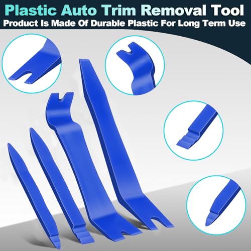 Image of Keze 7 Pcs Auto Plastic Trim Removal Pry Tool & Clip Plier Remover Kit for Removal Car Body Upholstery Door Panel Dashboard Automotive Push Rivets Fasteners-Blue