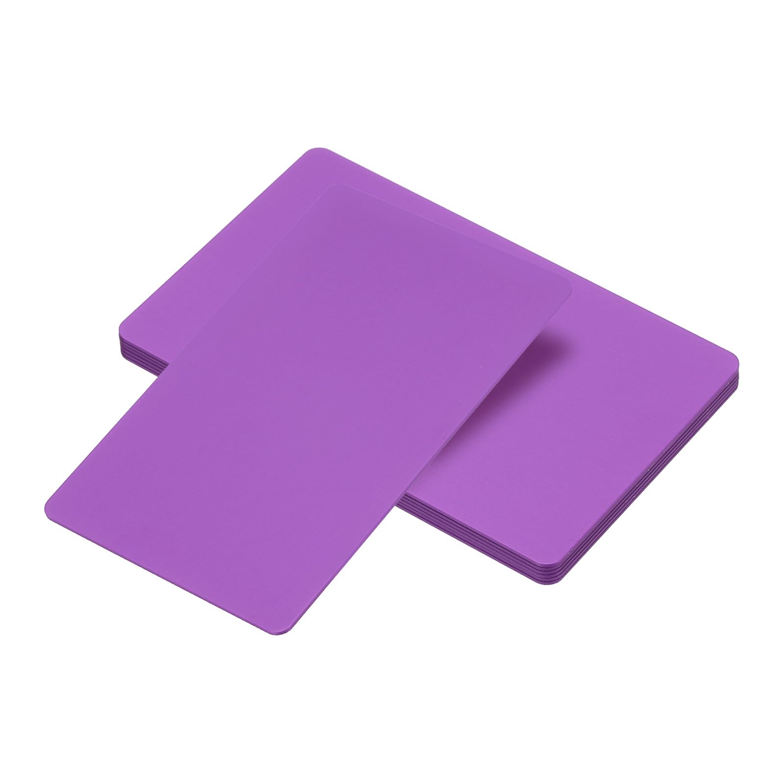 PATIKIL 0.8mm Metal Business Cards, 6 Pack Blank Name Card Laser Engraving Anodized Aluminum for DIY Gift Cards Purple