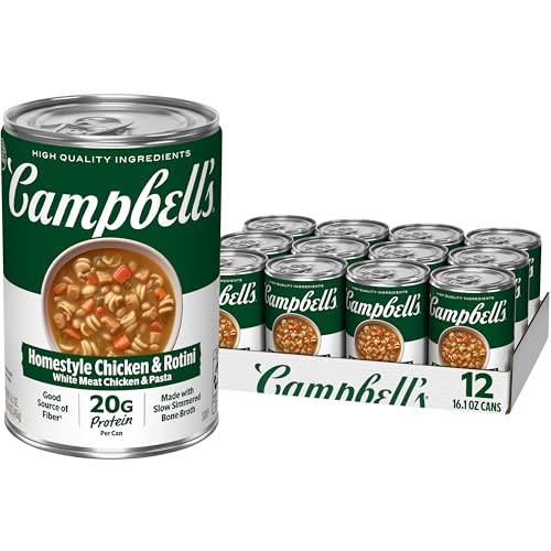Image of Campbell's Protein Homestyle Chicken and Rotini Soup, 16.1 Oz Can (12 Pack)