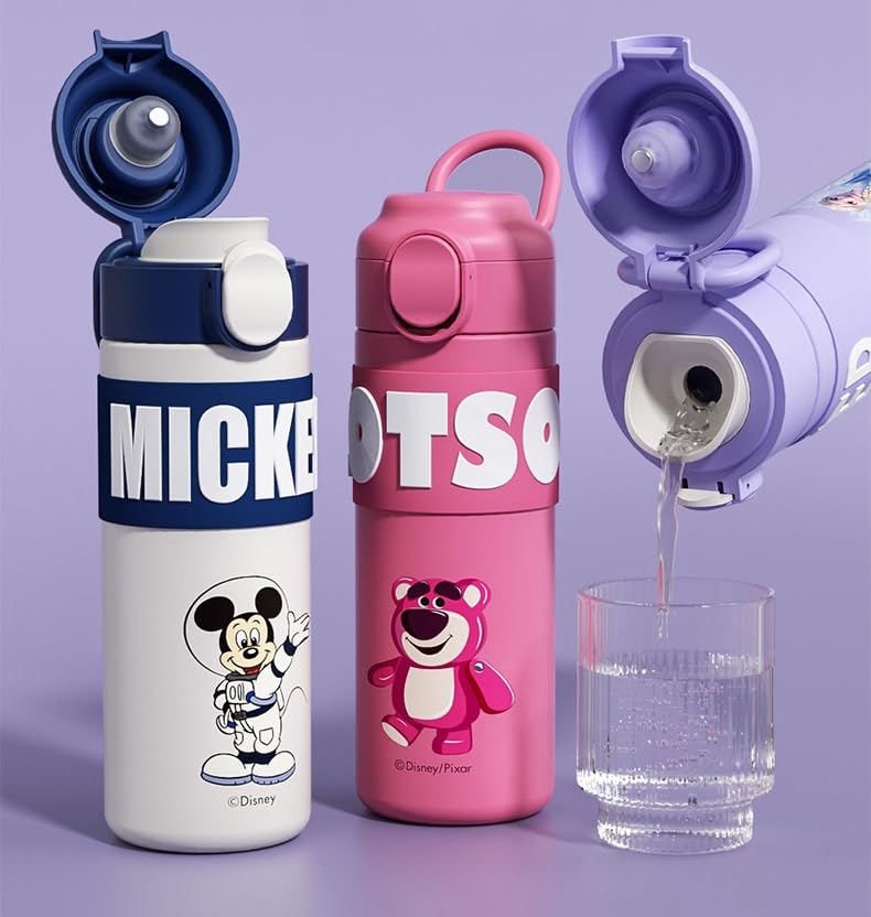 FASHION YO 400ml Kids Elsa Water Bottles for Girls Stainless Steel Water Bottle for School Vacuum Insulated, BPA-Free - Image 3