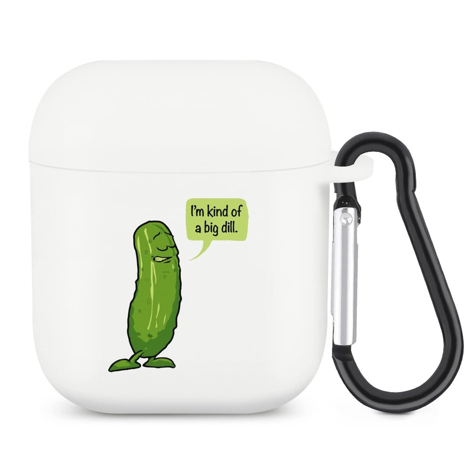 Big Dill Pickle Case Cover Portable Headphone Case Protective Cover with Keychain Compatible with AirPods 1&2