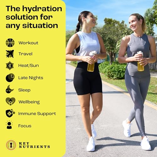 KEY NUTRIENTS Electrolytes Powder Packets - Refreshing Lemonade 20 Pack Hydration Packets - Travel Hydration Powder - No Sugar, No Calories, Gluten Free - Made in USA