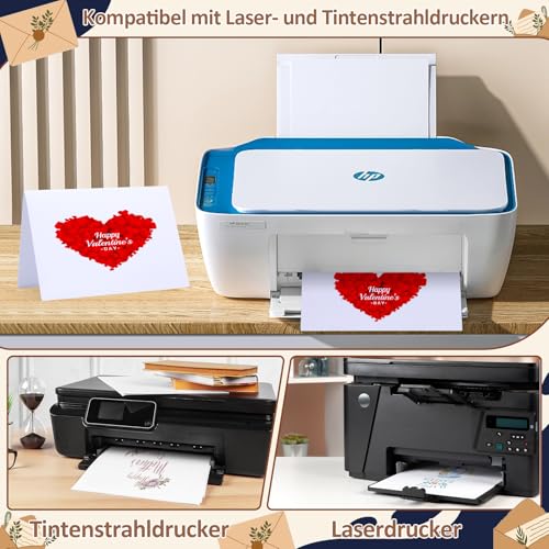 Siumir 50er Set blanko Falt-Karten A6 mit passenden C6 Briefumschlägen, Blanko Falt Karten, Weiß kreative Klappkarten zum Gestalten, Beschriften oder Bedrucken