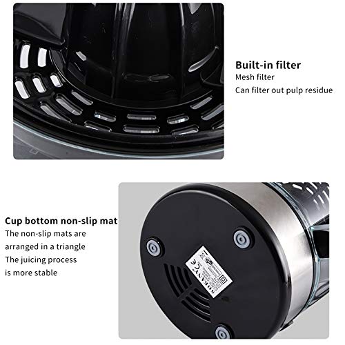 YUNYODA Electric Juicer, elektrische citruspers, elektrische sapcentrifuge, draagbare vruchtensapcentrifuge met filter… - Afbeelding 6