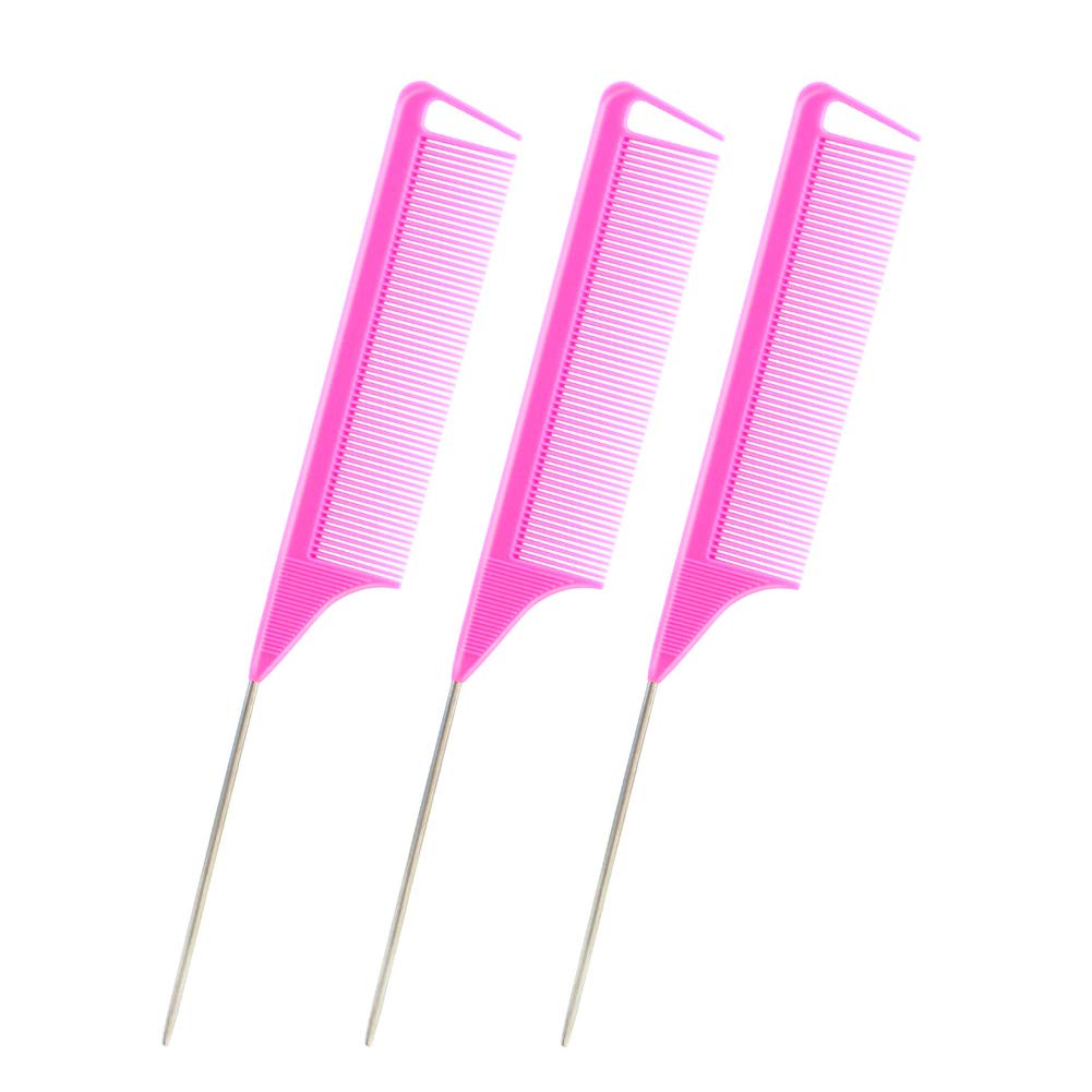 3Pcs Rat Tail Combs,Barber Styling Combs for Women,Anti Static Heat Resistant Hairdressing Comb (Hair Comb，Purple) : Beauty & Personal Care