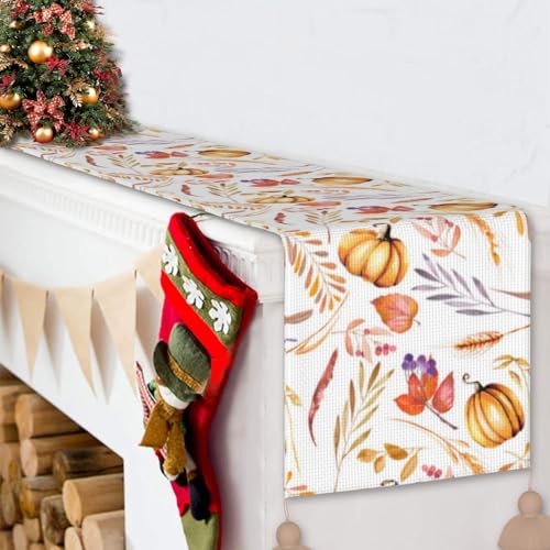 Chemin de table d'automne contre les brûlures de plat nappe citrouilles lavable - 7
