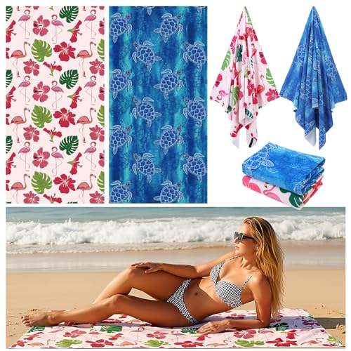 Ovveroche Beach Towels Set 2 Pack Oversized...