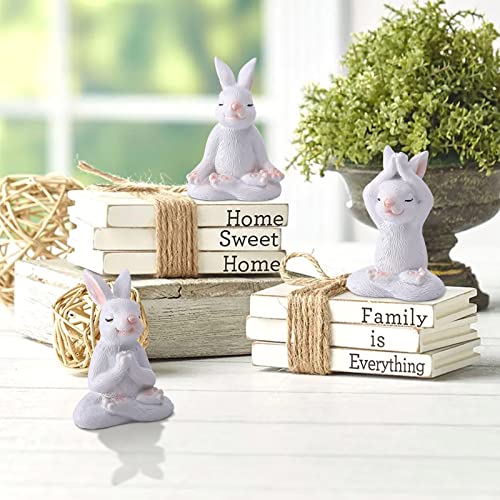 Rabbit Statue Fairy Garden Decor - 2.1" Set Of 3 Tiny Gifts For Women/Mom/Grandma/Daughter/Sister, Gift Ideas For Christmas, Best Easter Gifts, Bunny Figurine For Home Table/Shelf Decor #TOP4