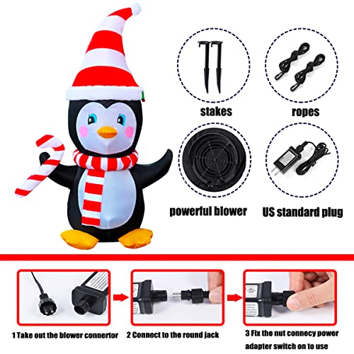 SEASONBLOW-Pingouin-de-Noel-gonflable-avec-echarpe-et-bonbons-Decoration-pour-jardin-jardin-maison-fete-interieur-ou-exterieur-decoration-de-Noel SEASONBLOW - Pingouin de Noël gonflable avec écharpe et bonbons - Décoration pour jardin, jardin, maison, fête, intérieur ou extérieur, décoration de Noël – Image 8
