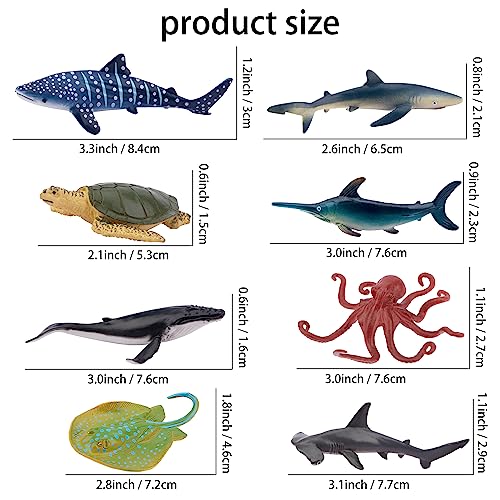 Image of TOYMANY 24pcs Mini Ocean Animal Figurines: Realistic Cake Toppers with Sharks, Whales & Octopus - Great for Kids' Parties, Gifts & School Projects
