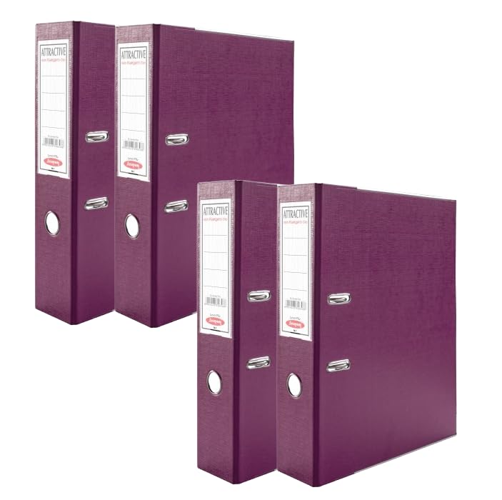 Anupam Attractive Lever File N1-31 x 35 x 8 cm - U Shaped Clip Binder Box - Finger Grip Hole - Metal Edge Protector (Pin