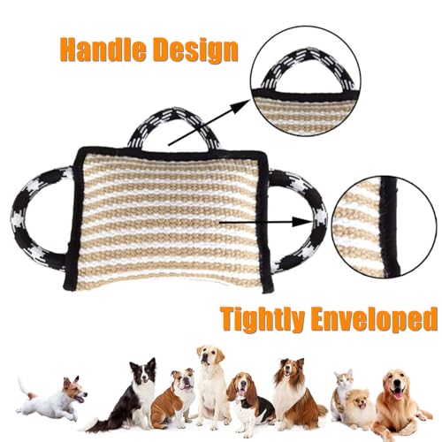 bangminda Beißkissen für Hunde mit 3 Griffen Hundebisskissen Hundetraining Zerrspielzeug für Hunde Interaktives Spielen Hundebisskissen-Spielzeug für Hunde Tauziehen K9 IPO Interaktives (Schwarz)