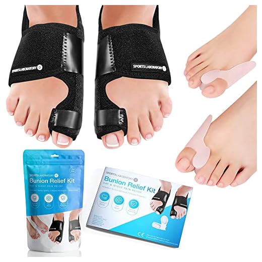 Sports Laboratory Set Corrector de Juanetes Ajustable - Kit Día/Noche - Alivia el Dolor y Protege - 2 Férulas para Juanetes, 2 Correctores Gel Dedo Gordo y 1 Guía sobre Alivio del Dolor