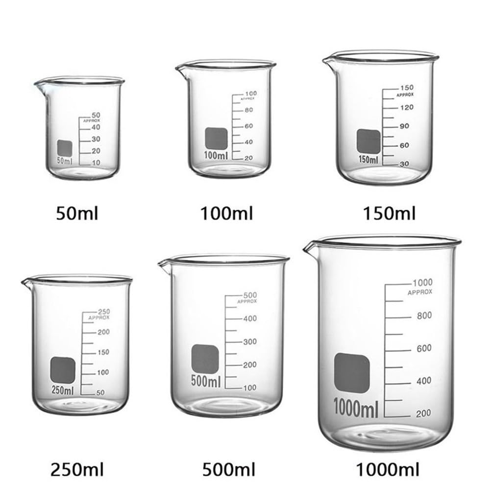 Ensemble de Tasses à mesurer en Verre, 1 pièce, Transparent, résistant aux Hautes températures, pour la Cuisine, la pâtisserie, Les récipients et Les pichets (Set F)
