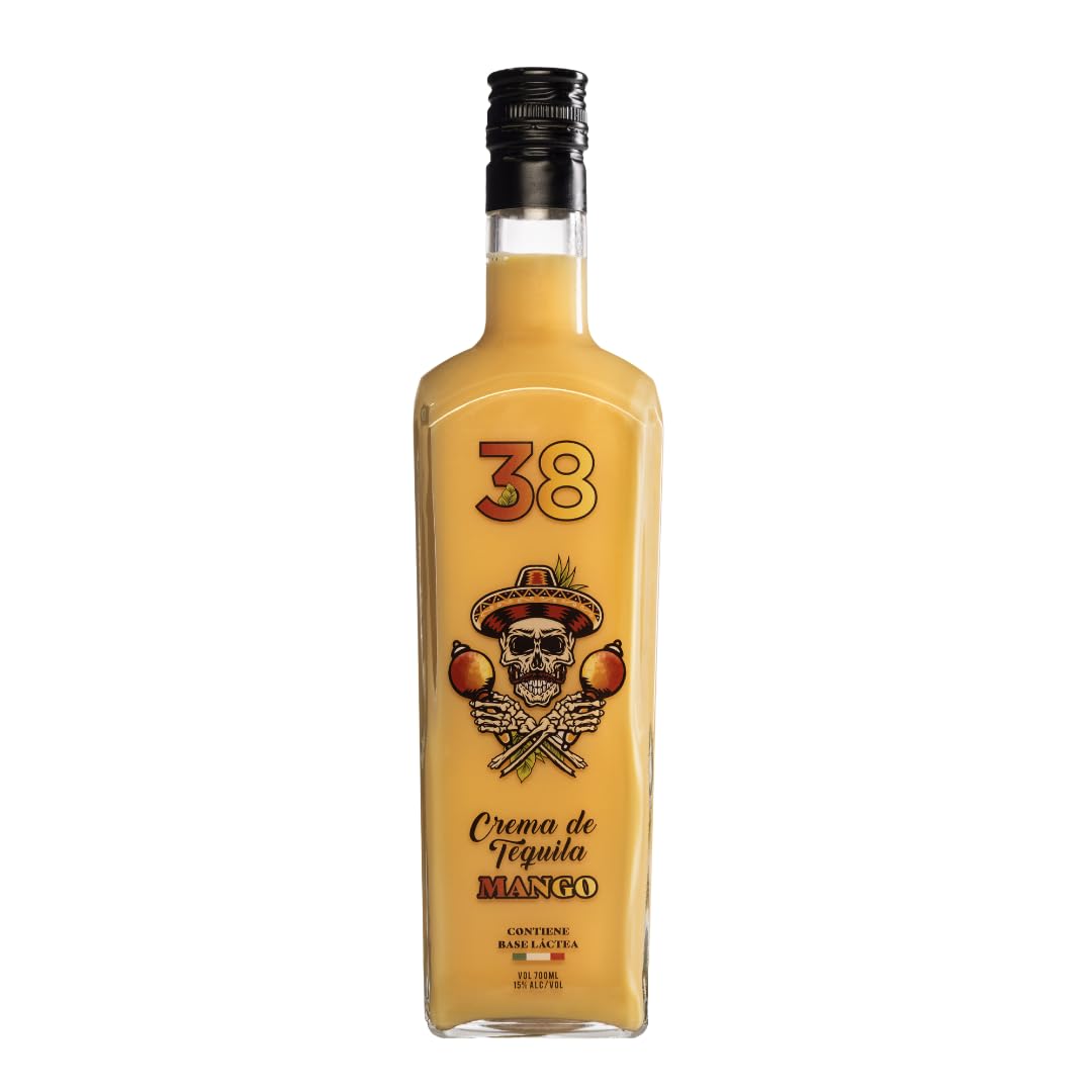 Tequila 38 Mango Cream Perfectly balanced Mango Sweet and Sour Notes Made Using Reposado Tequila 15% vol. 70cl Destilerias Espronceda