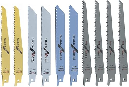 Quilting Supplies 10 Piece Reciprocating Saw Blades Hard Alloy Saw Blades Multi Purpose Blades Cuchillas De Sierra De Calar for Plastic Metal Cutting