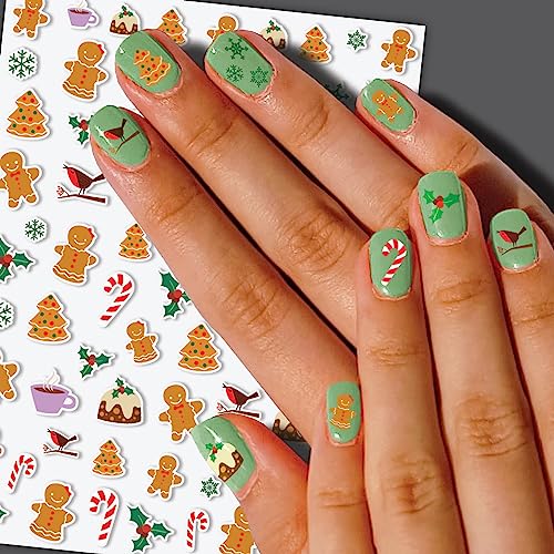 Christmas Nail Stickers Over 1400 for Children, Kids, Adults - 18 Sheets Self Adhesive Xmas Nail Art Decal Decoration Accessories - Gold, Silver Foil, Snowflake, Reindeer, Santa - Image 3