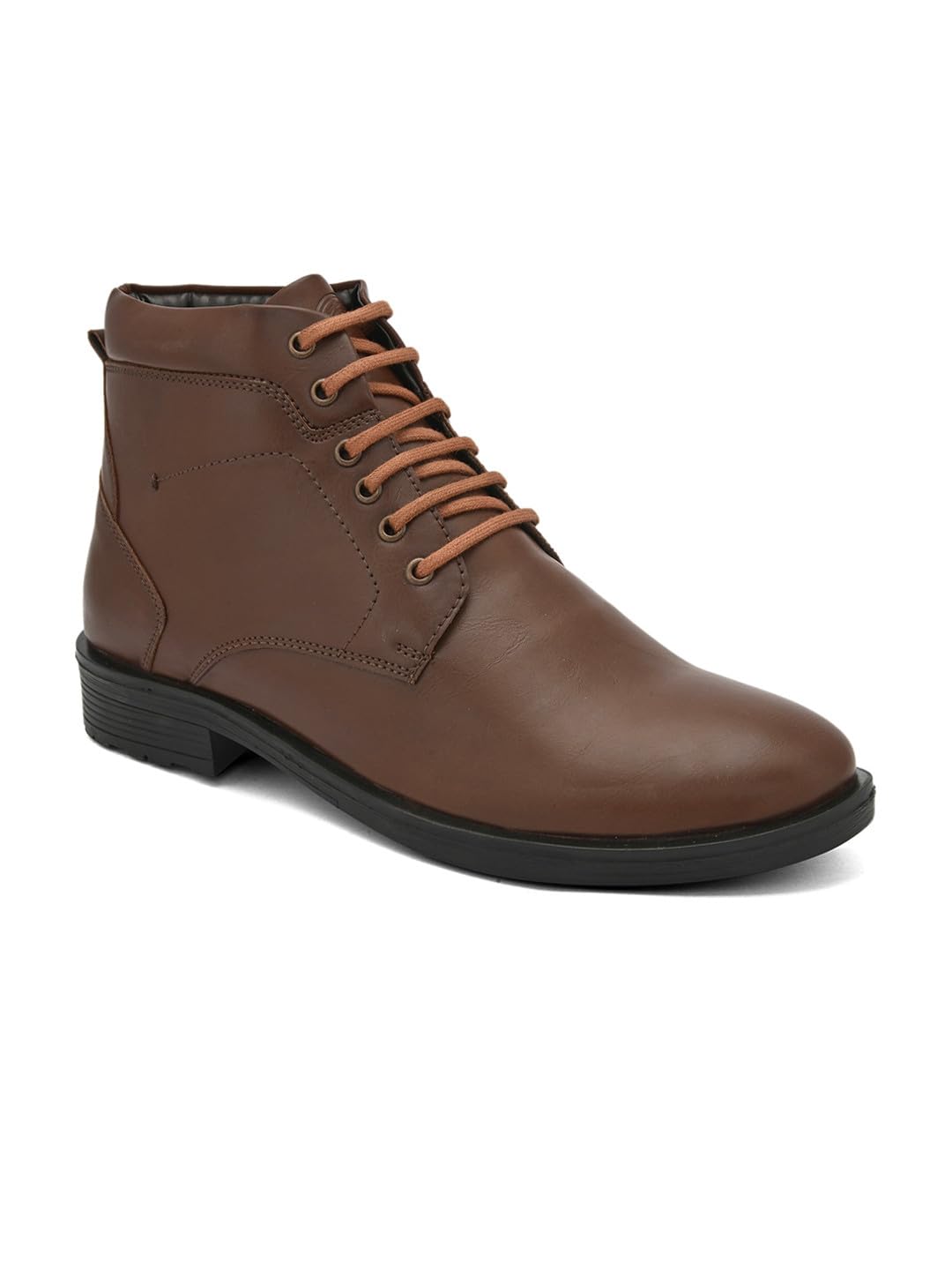 Height Increasing Shoes Men’s Mid-Top Lace-Up Synthetic Leather Casual Boots with Rubber Sole with 3 Inch Height Increase (1.25" Outer Sole & 1.75" Inner Invisible Insole)-image-9
