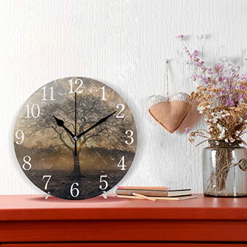 SUABO-Tree-Wall-Clock-Arabic-Numerals-Design-Sunrise-Tree-Round-Wall-Clock-for-Living-Room-Bathroom-Home-Decorative SUABO Tree Wall Clock Arabic Numerals Design Sunrise Tree Round Wall Clock for Living Room Bathroom Home Decorative