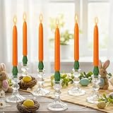 Lyrow 6 Pcs Easter Carrot Taper Candles 8.19 Inch Novelty Orange Carrot Candles Table...