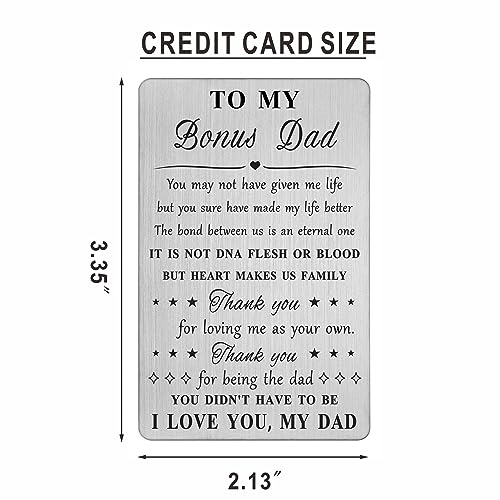 Stepdad Birthday Card - Step Dad Gifts from Daughter - Thank You for Loving Me As Your Own - Bouns Dad Birthday Wallet Card Gifts2