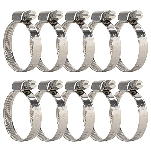 Profi-Schlauchschellen-Ø25-40 mm Spannweite-9 mm Bandbreite, 10 Sets schlauchschellen edelstahl, Entsprechen der Profiqualität DIN3017,Verwendet für Waschmaschinen, Autos, Schwimmbäder, Schläuche usw Cover