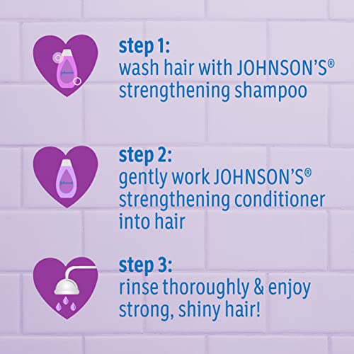 Johnson's Strengthening Tear-Free Kids' Conditioner With Vitamin E Strengthens & Helps Prevent Breakage, Paraben-, Sulfate- & Dye-Free, Hypoallergenic & Gentle On Toddler Hair, 13.6 Fl. Oz #TOP6