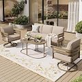 SUNSHINE VALLEY, 5-Seat, Wrought Iron, Patio Conversation Set, Coffee Table