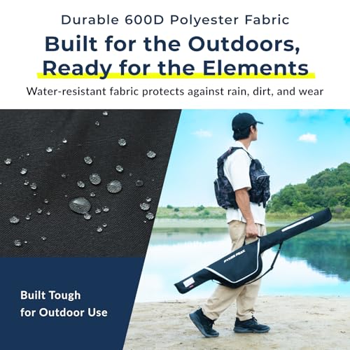 PYKES PEAK Funda para Caña de Pescar con Almacenamiento para Carrete | Ligera Bolsa de Viaje para Cañas con Correa Ajustable | Resistente al Agua | 53 in (4.4 ft) | Oliva miniatura 6