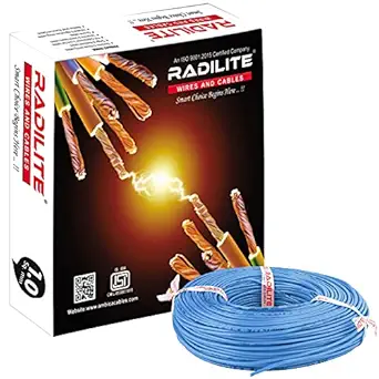 RADILITE Copper Wire with Triple Layer PVC Coating, Single Core Flexible Electric Cable for Domestic & Industrial Connections (1.0 mm, 90m Long, Blue), (RLWC03)